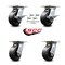 Service Caster 5 Inch Polyolefin Caster Set with Roller Bearing 4 Swivel Lock and 2 Brake SCC SCC-35S520-POR-SLB-BSL-2-BSL-2 - alternate 1